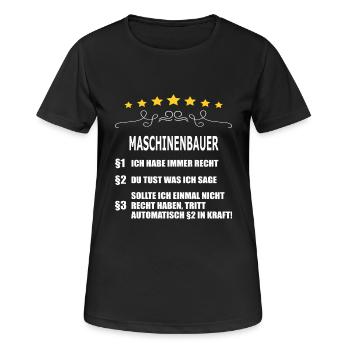 MASCHINENBAUER (2) - Frauen T-Shirt atmungsaktiv - Schwarz - Vorne - AI Model Female 172 light (172cm)