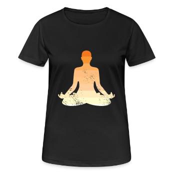 Yoga Meditation Pilates Wellness Geist - Frauen T-Shirt atmungsaktiv - Schwarz - Vorne - AI Model Female 172 light (172cm)
