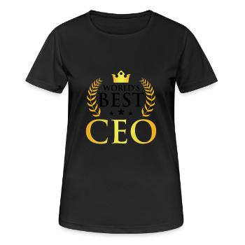 Best CEO Design in Gold - Frauen T-Shirt atmungsaktiv - Schwarz - Vorne - AI Model Female 172 light (172cm)