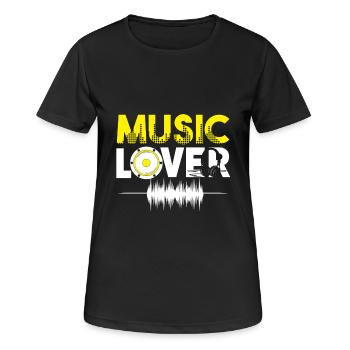 Music Lover musique amant musique cadeau - T-shirt respirant Femme - noir - Devant - AI Model Female 172 light (172cm)