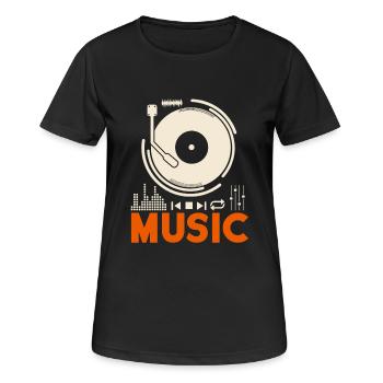 Musique Music Record Lecteur DJ cadeau - T-shirt respirant Femme - noir - Devant - AI Model Female 172 light (172cm)