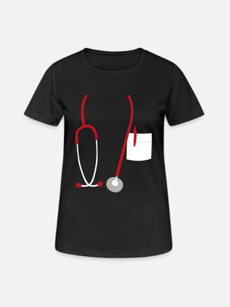 Stethoskop Medizin Arzt Doktor Praxis KH Geschenk - Frauen T-Shirt atmungsaktiv - Schwarz