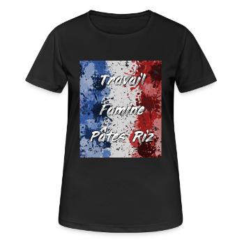Travail Famine Pâtes Riz - T-shirt respirant Femme - noir - Devant - AI Model Female 172 light (172cm)