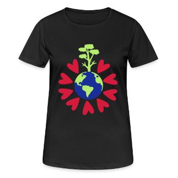 Love our Earth planet - Women's Breathable T-Shirt - black - Front - AI Model Female 172 light (172cm)