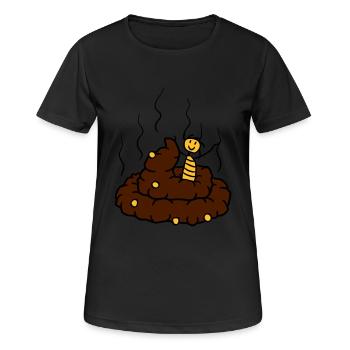 mâle galettes de beignet heureux petite merde merd - T-shirt respirant Femme - noir - Devant - AI Model Female 172 light (172cm)