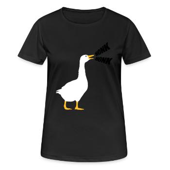 Honk Honk Gans - Frauen T-Shirt atmungsaktiv - Schwarz - Vorne - AI Model Female 172 light (172cm)