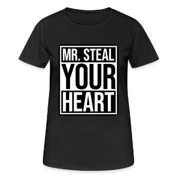 mr steal your heart - Women's Breathable T-Shirt - black - Front - AI Model Female 172 light (172cm)