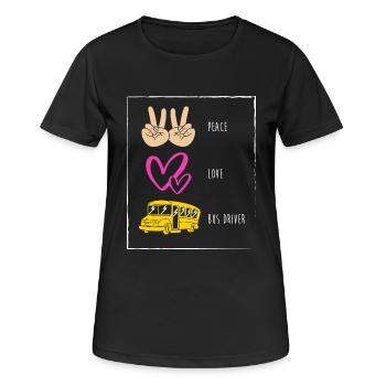 School Bus Driver School Bus - Women's Breathable T-Shirt - black - Front - AI Model Female 172 light (172cm)
