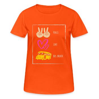 Schulbusfahrer Schulbus - Frauen T-Shirt atmungsaktiv - Neonorange - Vorne - AI Model Female 172 dark (172cm)