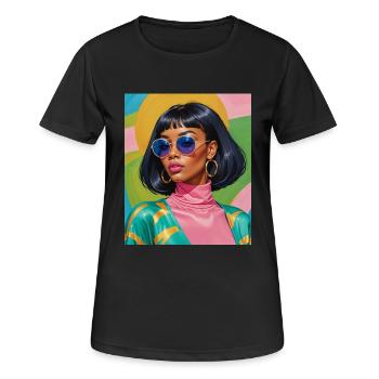 Couleur femme - T-shirt respirant Femme - noir - Devant - AI Model Female 172 light (172cm)