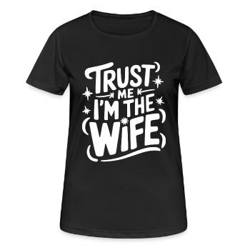 Frau Ehefrau Partnerin Familie Verheiratet - Frauen T-Shirt atmungsaktiv - Schwarz - Vorne - AI Model Female 172 light (172cm)