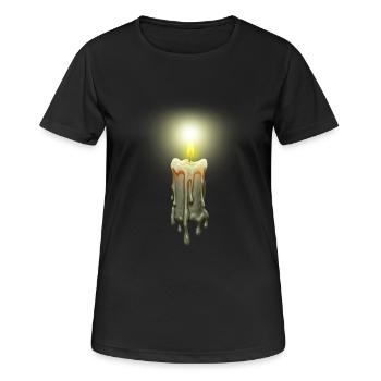 bougie allumée - T-shirt respirant Femme - noir - Devant - AI Model Female 172 light (172cm)