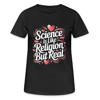 Athéisme, athée, anti-religion, agnostique - T-shirt respirant Femme - noir - Devant - AI Model Female 172 light (172cm)