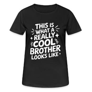 Frère Grand Frère Frère Famille - T-shirt respirant Femme - noir - Devant - AI Model Female 172 light (172cm)