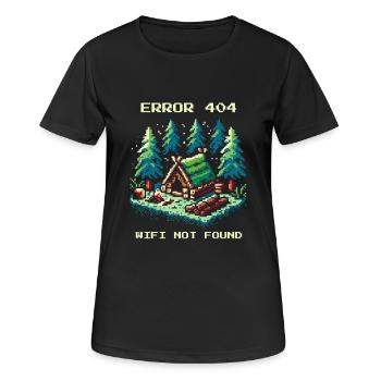 Erreur 404 WiFi non trouvé Bushcraft Gaming - T-shirt respirant Femme - noir - Devant - AI Model Female 172 light (172cm)