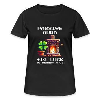 Schornsteinfeger Glück Aura Retro Pixel Art Dach - Frauen T-Shirt atmungsaktiv - Schwarz - Vorne - AI Model Female 172 light (172cm)