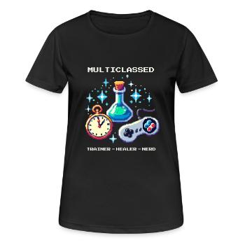 Occupational Therapy Trainer Healer Nerd Retro Pixel Art - Women's Breathable T-Shirt - black - Front - AI Model Female 172 light (172cm)