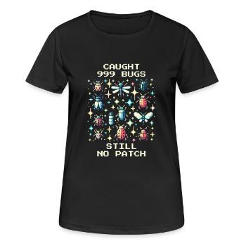 Bug Humor Retro Pixel Art Gaming Nerd Insects - Women's Breathable T-Shirt - black - Front - AI Model Female 172 light (172cm)