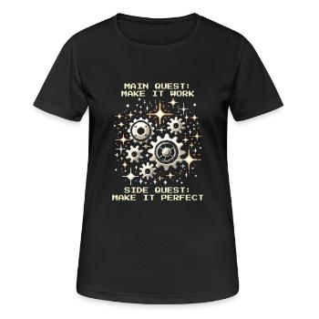 Main Quest Precision Mechanics Perfect Pixel - Women's Breathable T-Shirt - black - Front - AI Model Female 172 light (172cm)