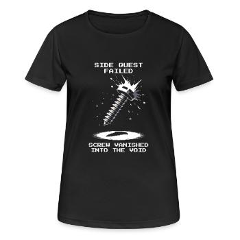 Side Quest Schraube Weg Feinmechanik Pixel Retro - Frauen T-Shirt atmungsaktiv - Schwarz - Vorne - AI Model Female 172 light (172cm)