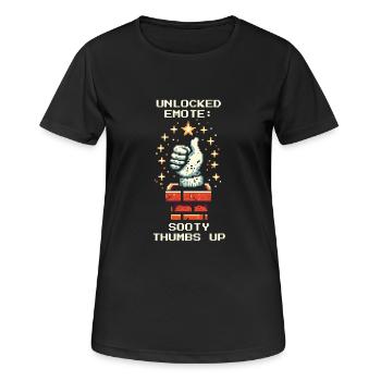 Schornsteinfeger Emote Daumen Hoch Retro Pixel Art - Frauen T-Shirt atmungsaktiv - Schwarz - Vorne - AI Model Female 172 light (172cm)