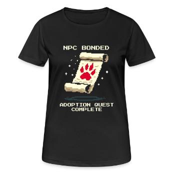 NPC bonded | Adoption quest fulfills animal shelter - Women's Breathable T-Shirt - black - Front - AI Model Female 172 light (172cm)