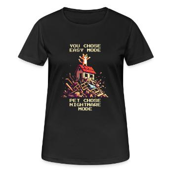Shelter Level: Nightmare | Mediation - Women's Breathable T-Shirt - black - Front - AI Model Female 172 light (172cm)