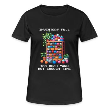 Inventory Full | Too much wool | Crochet - Women's Breathable T-Shirt - black - Front - AI Model Female 172 light (172cm)