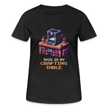 3D Printing Crafting Table | Print Bed Setup - Women's Breathable T-Shirt - black - Front - AI Model Female 172 light (172cm)
