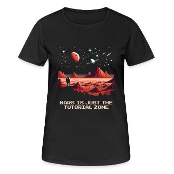 Mars Tutorialzone | Planet Astronomie Raumfahrt - Frauen T-Shirt atmungsaktiv - Schwarz - Vorne - AI Model Female 172 light (172cm)