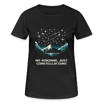 Constellations instead of minimap | Astronomy Sky - Women's Breathable T-Shirt - black - Front - AI Model Female 172 light (172cm)