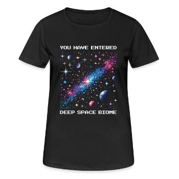 Deep Space Zone | Astronomy Space Cosmos - Women's Breathable T-Shirt - black - Front - AI Model Female 172 light (172cm)