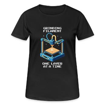 Filament Layer by Layer | 3D Printing Printing Quality - Women's Breathable T-Shirt - black - Front - AI Model Female 172 light (172cm)