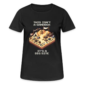 Pas un jeu de bac à sable | Site de fouilles archéologiques - T-shirt respirant Femme - noir - Devant - AI Model Female 172 light (172cm)