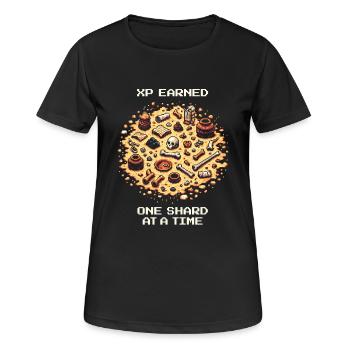 Fragment XP Pro | Archéologie Céramique Fouille - T-shirt respirant Femme - noir - Devant - AI Model Female 172 light (172cm)