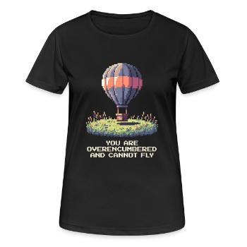 Surchargé – pas de vol possible | Thermiques en ballon - T-shirt respirant Femme - noir - Devant - AI Model Female 172 light (172cm)