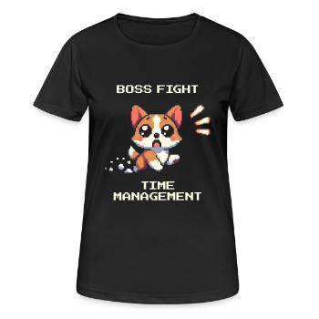 TDAH vs gestion du temps | Focus & Concentration - T-shirt respirant Femme - noir - Devant - AI Model Female 172 light (172cm)