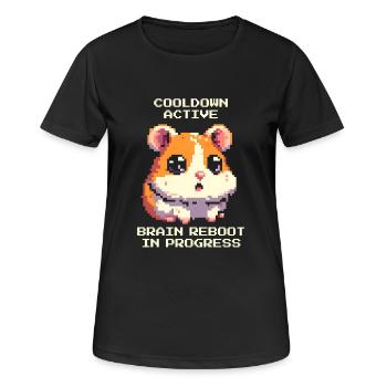 Mental cinema on cooldown | ADHD Stimulus Filter Reset - Women's Breathable T-Shirt - black - Front - AI Model Female 172 light (172cm)