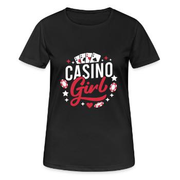 Jeux d’argent Fan Casino Girl Casino - T-shirt respirant Femme - noir - Devant - AI Model Female 172 light (172cm)