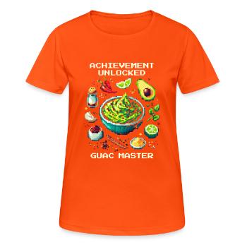 Guac Master Unlocked | Avocado Skill Achievement - Women's Breathable T-Shirt - neon orange - Front - AI Model Female 172 dark (172cm)