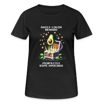 Bonus de connexion : Avocat parfait | XP de collation quotidienne - T-shirt respirant Femme - noir - Devant - AI Model Female 172 light (172cm)