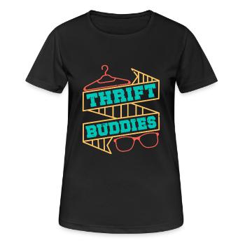 Friperie Shopper Thrift Buddies Friperie - T-shirt respirant Femme - noir - Devant - AI Model Female 172 light (172cm)