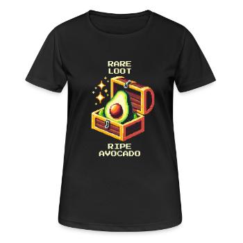 Seltenes Loot | Perfekt gereifte Avocado Drop - Frauen T-Shirt atmungsaktiv - Schwarz - Vorne - AI Model Female 172 light (172cm)