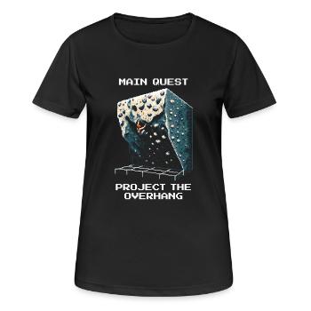 Project: Overhang | Bouldering Pixel Art - Women's Breathable T-Shirt - black - Front - AI Model Female 172 light (172cm)