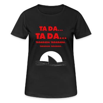 TA DA... Shark Fin & Soundtrack Joke - Women's Breathable T-Shirt - black - Front - AI Model Female 172 light (172cm)