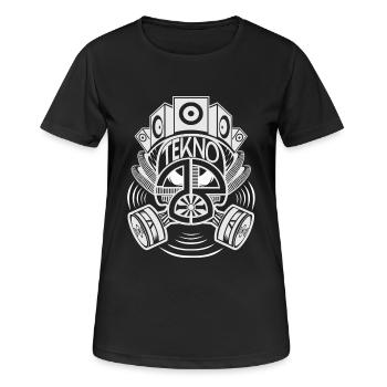 Tekno 23 gas mask - Frauen T-Shirt atmungsaktiv - Schwarz - Vorne - AI Model Female 172 light (172cm)