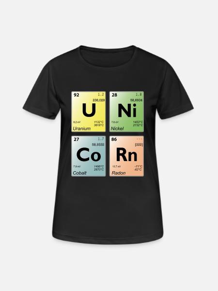 Unicorn periodic table - Women's Breathable T-Shirt - black