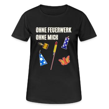 Ohne Feuerwerk Ohne Mich - Frauen T-Shirt atmungsaktiv - Schwarz - Vorne - AI Model Female 172 light (172cm)