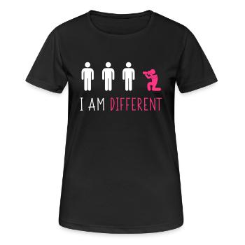 i am different photographer - Women's Breathable T-Shirt - black - Front - AI Model Female 172 light (172cm)