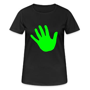 hand gruen - Frauen T-Shirt atmungsaktiv - Schwarz - Vorne - AI Model Female 172 light (172cm)
